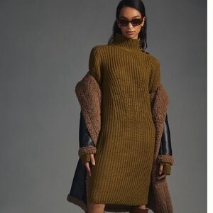Anthropologie Olive Knit Dress